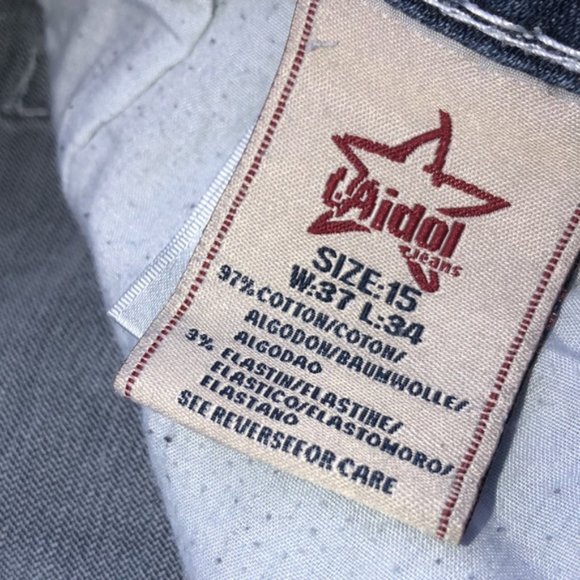 VINTAGE L.A. IDOL BOOTCUT JEANS 37x31 CRYSTALS 💎 - Picture 5 of 8